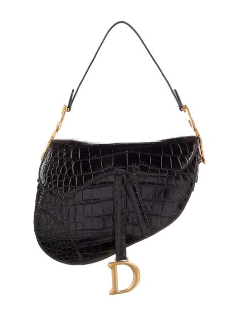 dior crocodile saddle bag